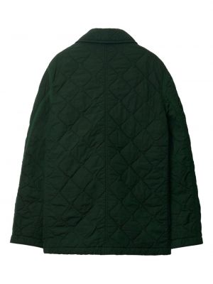 Prošívaný kabát s výšivkou Burberry zelený