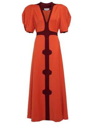 Vlnené midi šaty Gabriela Hearst oranžová