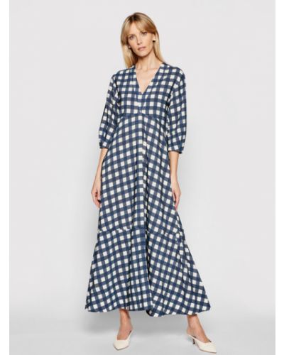 Sukienka codzienna Printed Faille 2221WDR002595A Granatowy Relaxed Fit Victoria Victoria Beckham