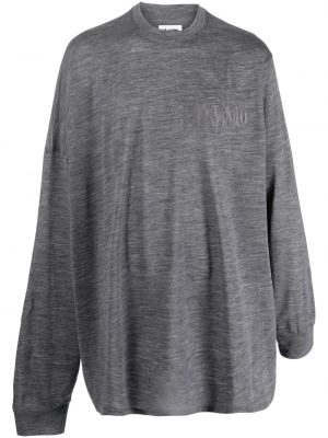 Vilnonis siuvinėtas marškinėliai Magliano pilka