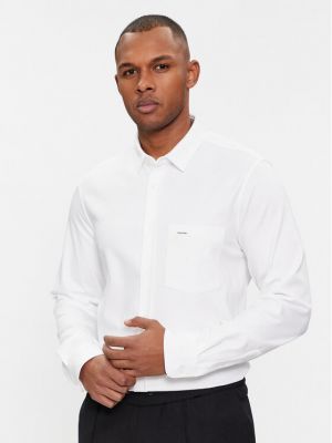 Slim fit priliehavá košeľa Calvin Klein biela