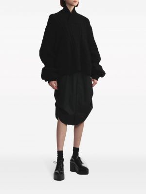 Robe mi-longue en coton Noir Kei Ninomiya noir
