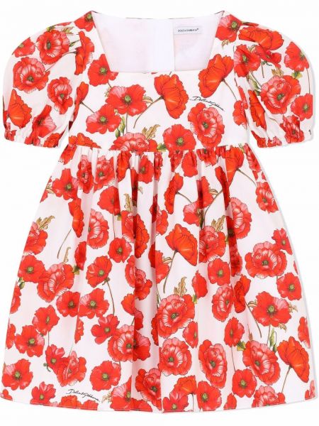 Trykt dress for jenter Dolce & Gabbana Kids hvit