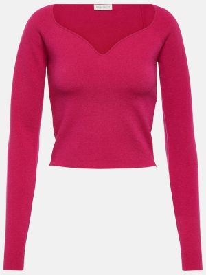Sweter wełniany Nina Ricci różowy