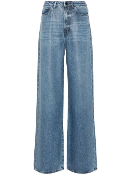 Voľné džínsy s vysokým pásom 3x1 modrá