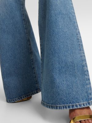 Jeans a zampa a vita alta Balmain blu