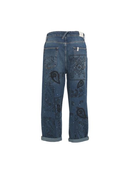 Proste jeansy z nadrukiem z wzorem paisley Liu Jo niebieskie