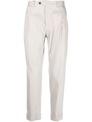 Bílé slim fit kalhoty Dell'oglio