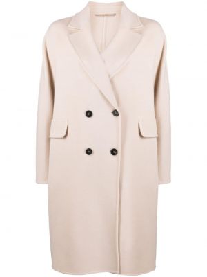 Vlněný kabát Peserico růžový
