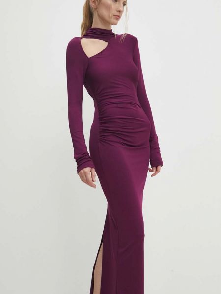 Sukienka długa dopasowana Answear Lab fioletowa