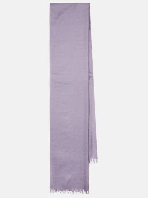 Pañuelo de seda de cachemir con estampado de cachemira Brunello Cucinelli violeta
