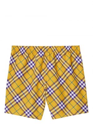 Shorts à carreaux à imprimé Burberry jaune