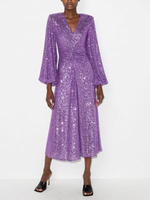 Vestido de cóctel con lentejuelas con escote v Rotate violeta