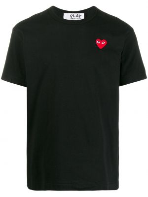 Marškinėliai su širdelėmis Comme Des Garçons Play juoda