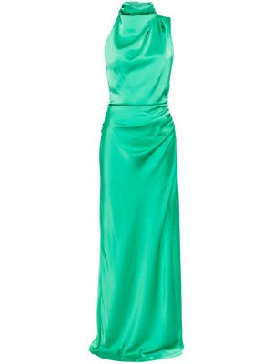 Сатенена вечерна рокля Misha зелено