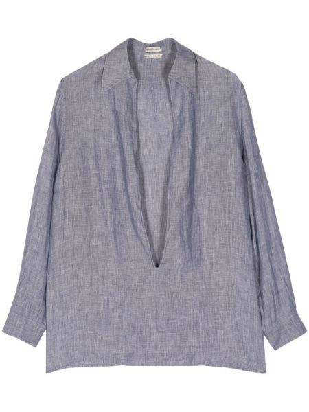 Ľanová dlhá košeľa s výstrihom do v Hermès Pre-owned