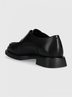 Kožené mokasíny na podpatku na plochém podpatku Vagabond Shoemakers černé