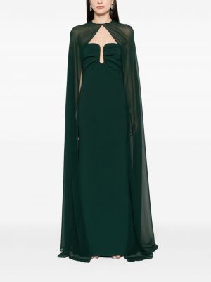Sukienka wieczorowa z krepy Roland Mouret zielona