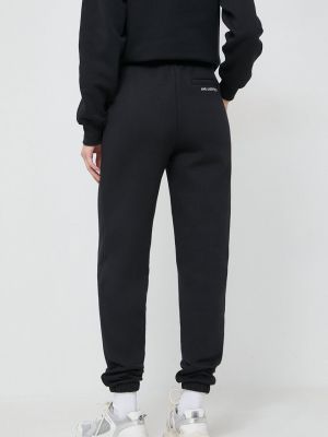 Kalhoty s aplikacemi Karl Lagerfeld černé