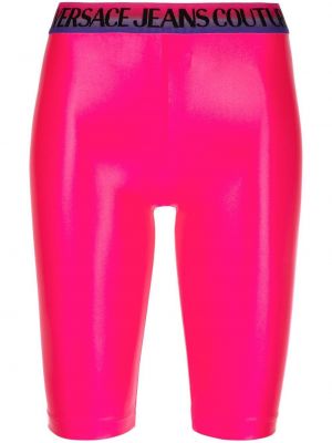 Pantaloncini sportivi a righe Versace Jeans Couture rosa
