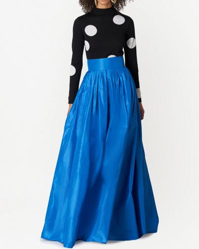 Falda larga plisada Carolina Herrera azul
