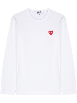 Sydämen kuvio puuvilla t-paita Comme Des Garçons Play valkoinen