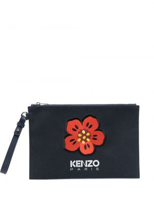 Clutch torbica s cvjetnim printom Kenzo plava