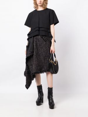 Asymetrické sukně Sacai černé