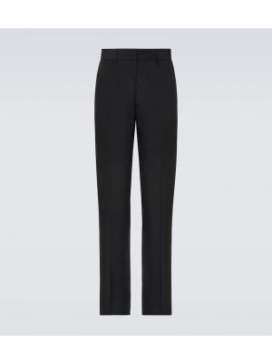 Vlněné klasické kalhoty relaxed fit Givenchy černé