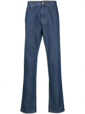 Straight fit džíny s nízkým pasem Zegna modré