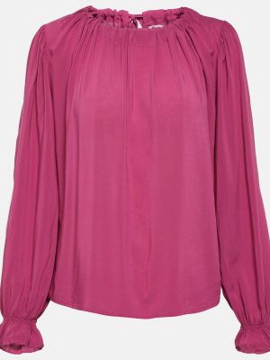 Бархатная блузка Velvet розовая