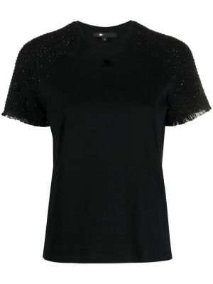 T-shirt di cotone in tweed Maje nero