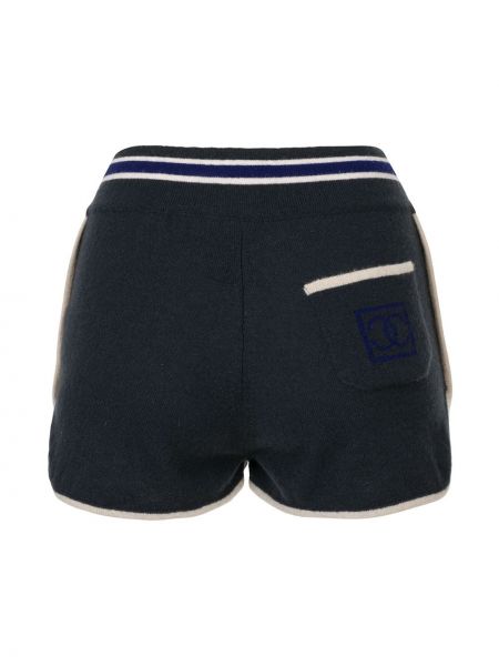 Pantalones cortos con cordones de punto Chanel Pre-owned azul