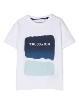 T-shirt med broderi för tjejer Trussardi Junior vit