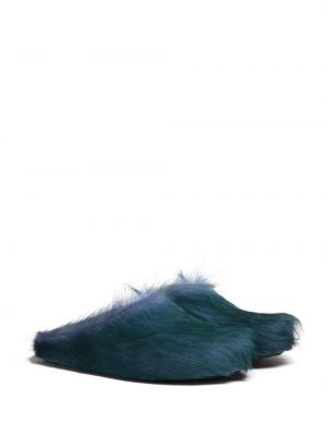 Sandales en cuir à bouts ronds Marni bleu