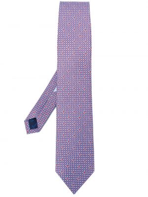 Corbata de seda con estampado geométrico Salvatore Ferragamo azul