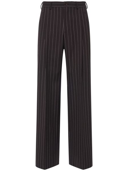 Pantaloni di lana a righe Dolce & Gabbana nero