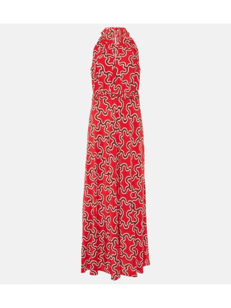 Midi haljina s printom Diane Von Furstenberg crvena