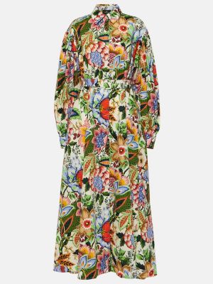 Květinové bavlněné midi šaty Etro