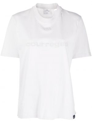 Kokvilnas t-krekls Courreges balts