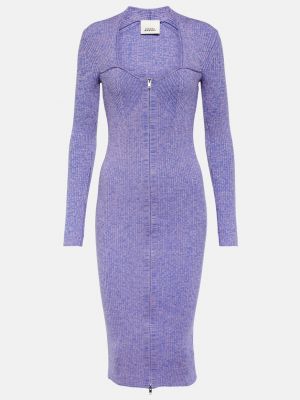 Шерстяное платье миди Isabel Marant фиолетовое