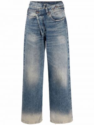 Luźne jeansy klasyczne z paskiem R13 - niebieski