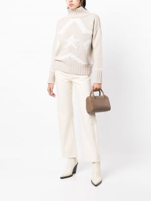 Zvaigznes džemperis ar augstu apkakli Lorena Antoniazzi balts