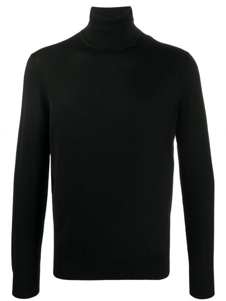 Jersey cuello alto de punto con cuello alto de tela jersey Ermenegildo Zegna negro