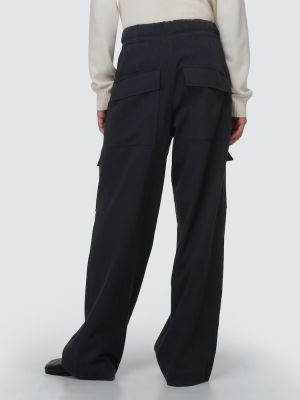 Bavlněné cargo kalhoty s vysokým pasem Dries Van Noten černé