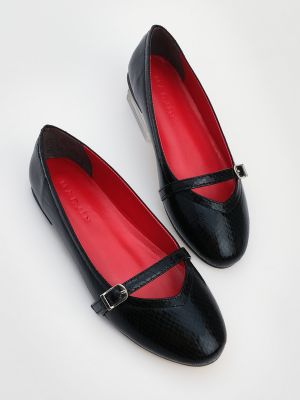 Kígyómintás balerina cipők Marjin fekete