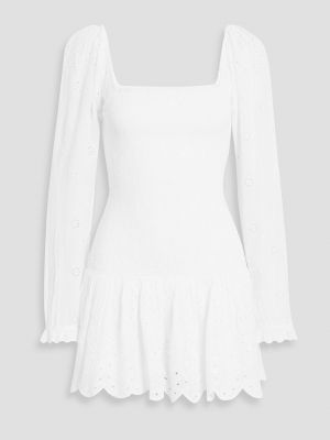 Платье мини с вышивкой Loveshackfancy белое