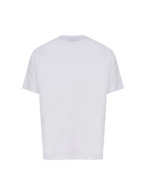 Camiseta de algodón manga corta de cuello redondo Boss blanco