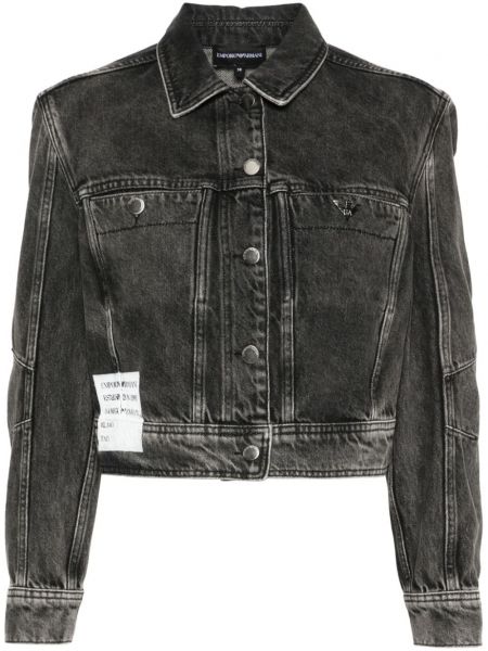 Jeansjacke mit print Emporio Armani schwarz
