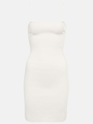 Viskózové mini šaty s přezkou Fendi - bílá